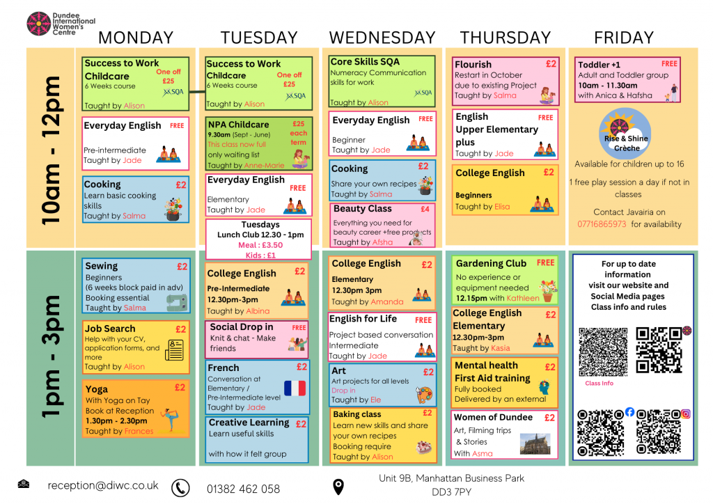 Timetable 2025