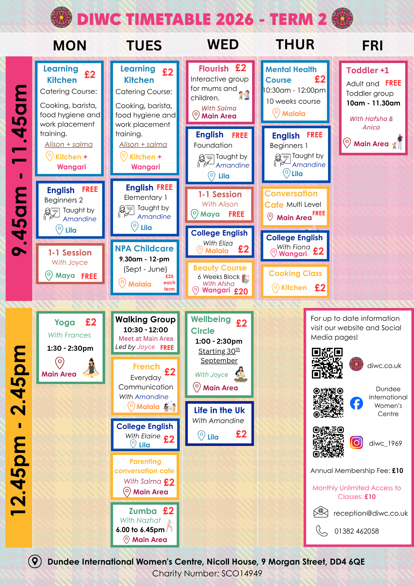 DIWC Timetable 2026 - Term 2 Oct 2026